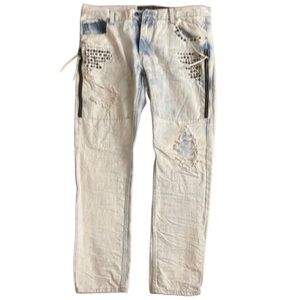 Stylish Distressed Jeans with Studded Details